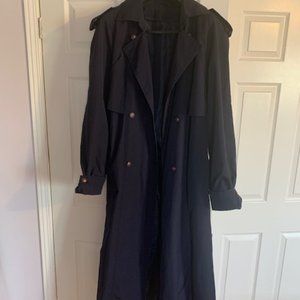 Vintage XXL Navy Blue Very Long Trench